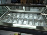 12 Pans Màu xám Ý Gelato hiển thị Tủ đông cho cửa hàng kem