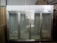 Tủ lạnh cửa kính ba ngăn kệ với máy sưởi bên trong