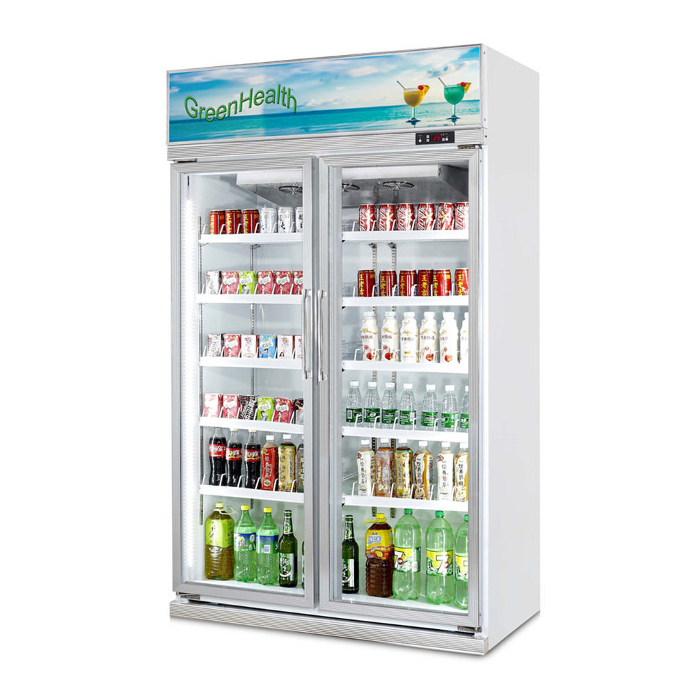 Kệ có thể điều chỉnh Cửa kính Tủ đông Đồ uống Hiển thị Tủ lạnh / Đồ uống Hiển thị Tủ lạnh