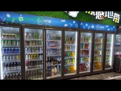 Siêu thị thẳng đứng Cửa kính thương mại Tủ lạnh Visicooler Showcase For Juice