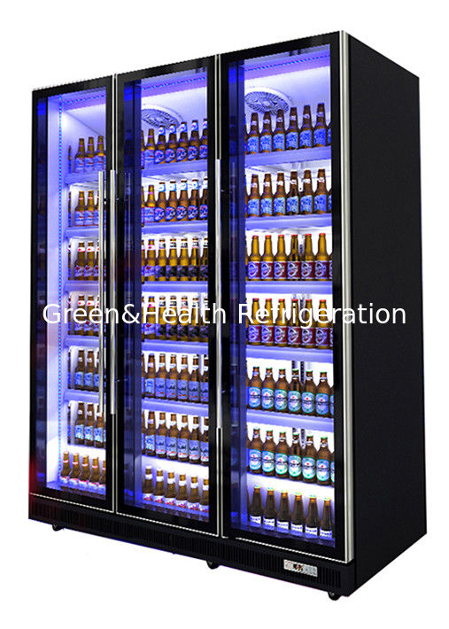 Tủ lạnh hiển thị đồ uống thương mại với đèn LED tùy chỉnh, cửa tự đóng và máy nén Danfoss / Embraco
