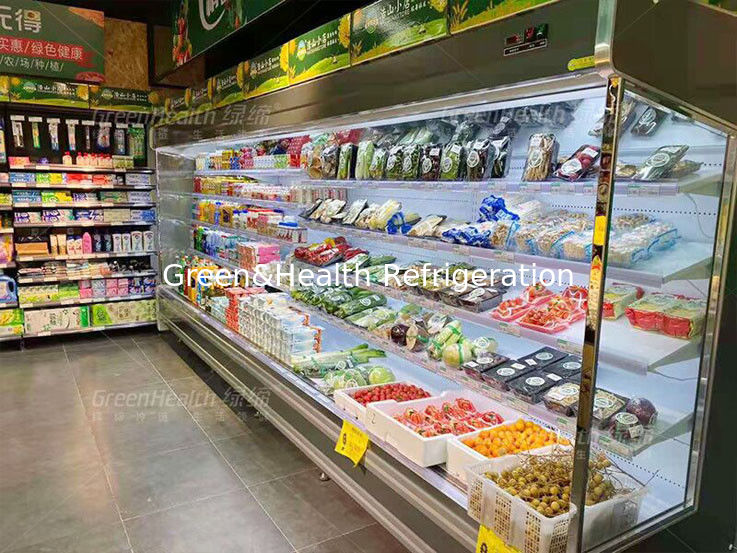 Máy làm lạnh không khí mở rau quả Multideck Juice Fruit Mall Tủ lạnh