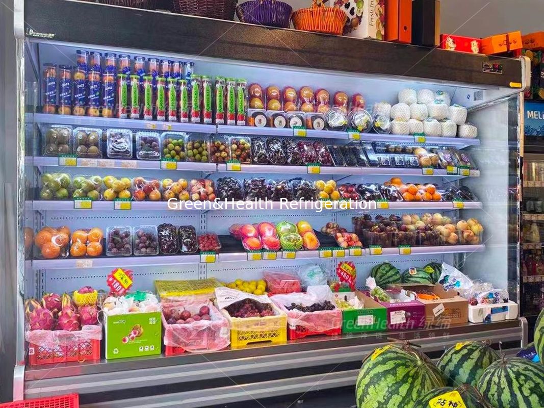 Máy làm lạnh không khí mở rau quả Multideck Juice Fruit Mall Tủ lạnh