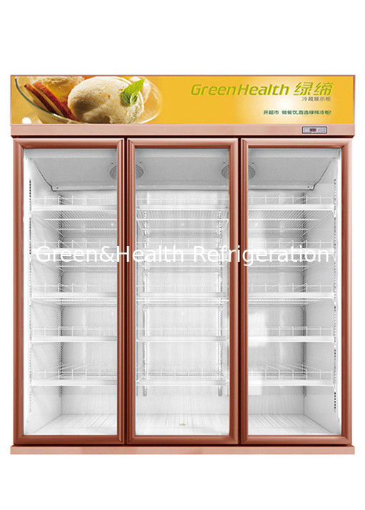 Máy làm lạnh cửa kính 1 2 3 tùy chỉnh để trưng bày Không có sương mù Đồ uống lạnh Tủ lạnh thương mại
