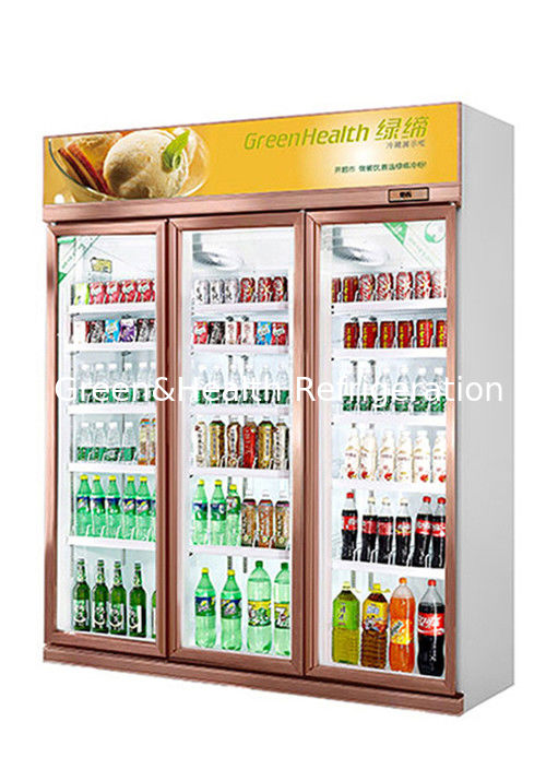 Máy làm lạnh cửa kính 1 2 3 tùy chỉnh để trưng bày Không có sương mù Đồ uống lạnh Tủ lạnh thương mại