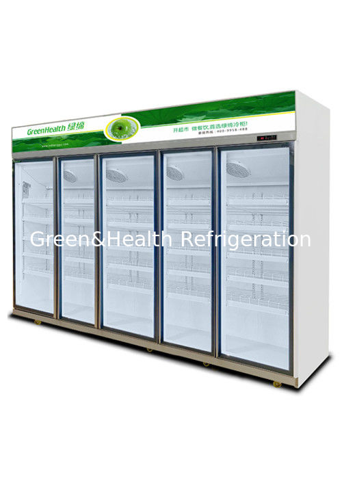 Máy làm mát đồ uống thương mại với cửa kính ba 1050W sức mạnh và 1530L Capacity cho siêu thị