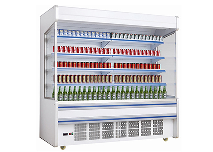 2.5m Plug In System 4 Layer Thương mại mở tủ lạnh cho hiển thị hàng hóa