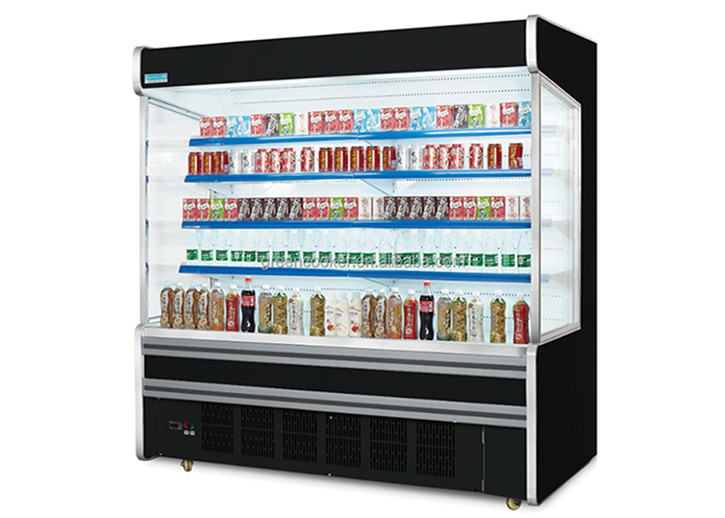 2.5m Plug In System 4 Layer Thương mại mở tủ lạnh cho hiển thị hàng hóa