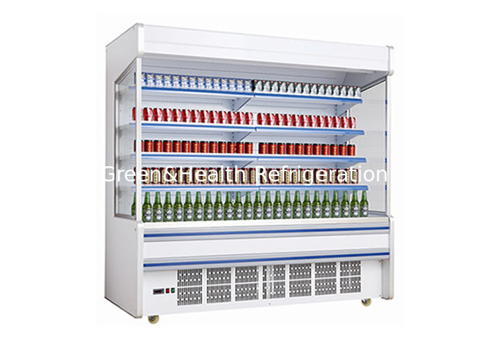 Máy lạnh mở đa tầng thương mại với kệ điều chỉnh làm mát động và đèn LED cho siêu thị