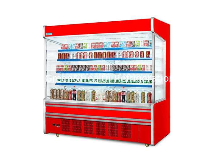 Máy lạnh mở đa tầng thương mại với kệ điều chỉnh làm mát động và đèn LED cho siêu thị