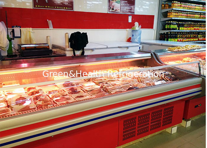 Hypermarket Tủ lạnh loại mở Quảng viên 2,5M Thịt tươi hiển thị Tủ đông