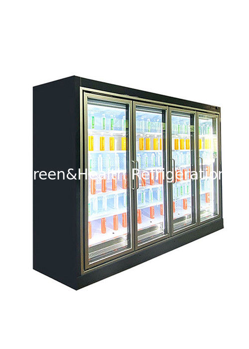 Máy làm mát đồ uống mở đa tầng cắm từ xa với chất làm lạnh R404A và rèm không khí kép cho 2 ~ 8 °C làm lạnh thương mại