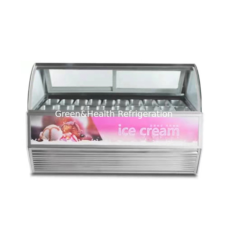 10/12/14/16/18 Thùng đông lạnh Gelato Blue Hard Ice Cream Display Freezer