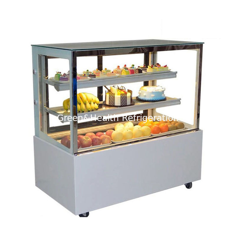 Đèn đèn LED tủ bánh nướng bánh hiển thị máy lạnh với bánh xe di chuyển dễ dàng