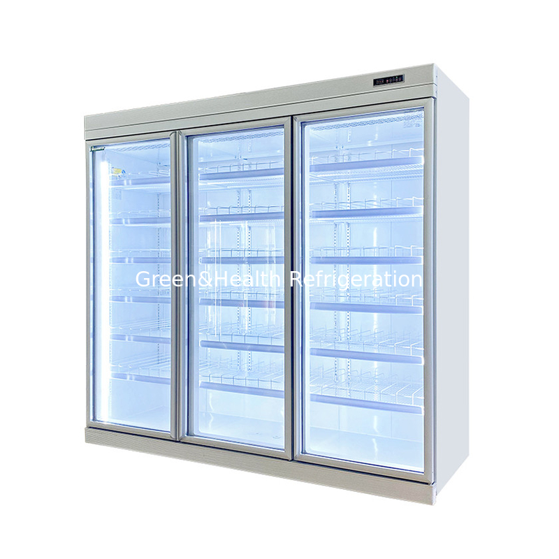 Màu trắng 3 4 5 cửa siêu thị Tủ đông hiển thị ẩm thực đông lạnh