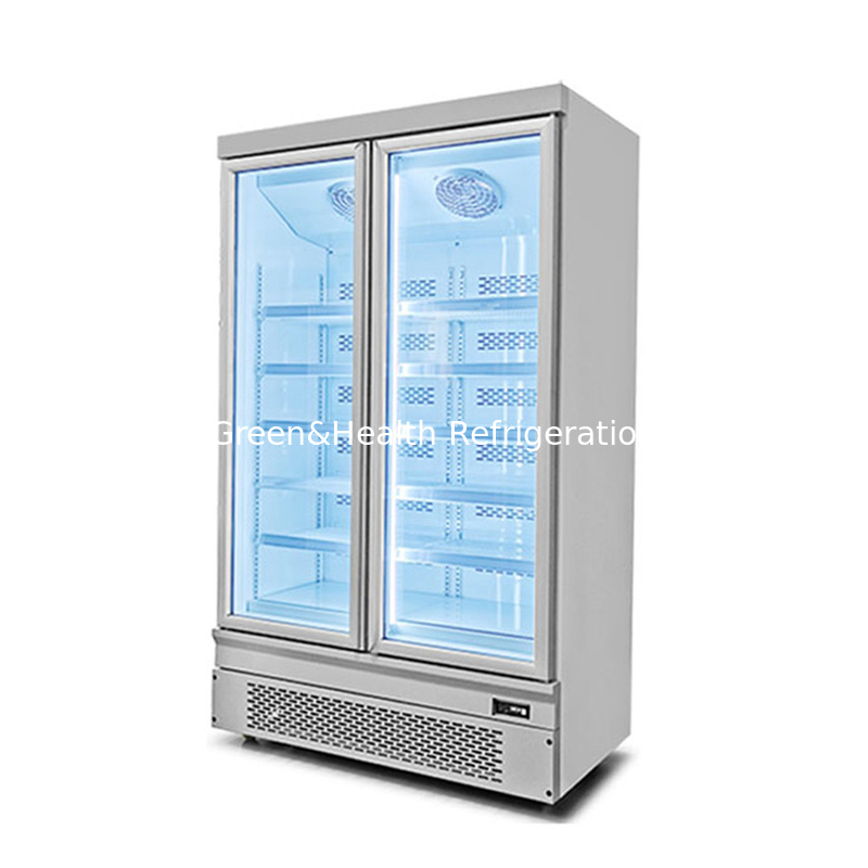 Fan làm mát nhiệt độ đơn cửa kính tủ lạnh với cửa tự động mùa xuân