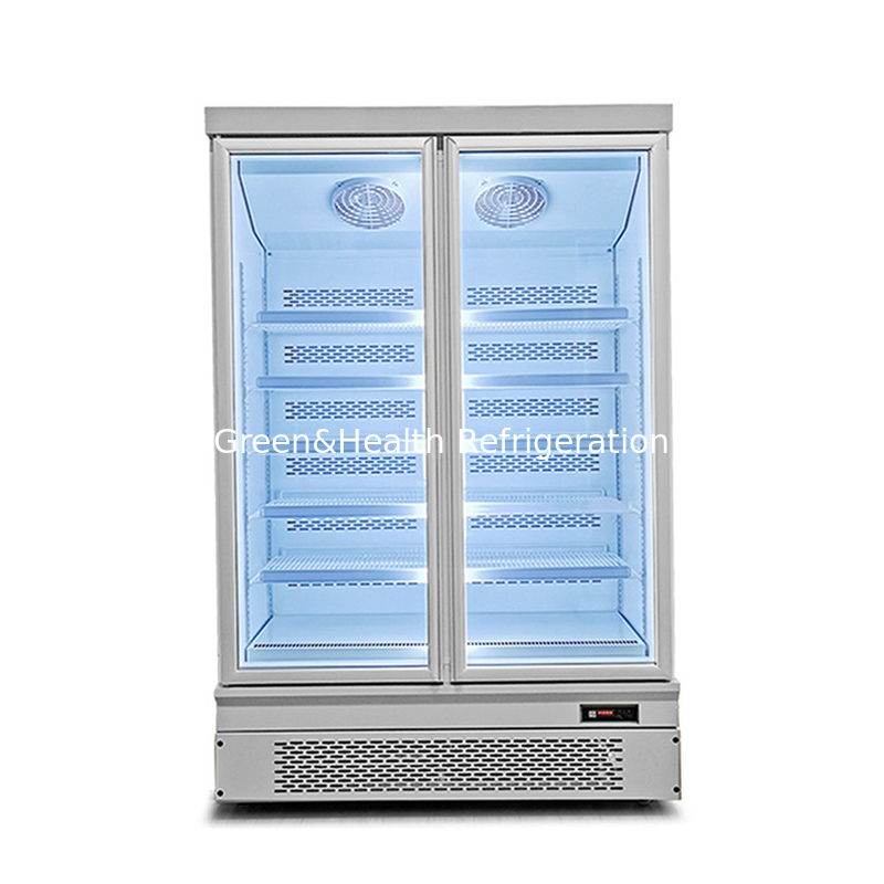 Fan làm mát nhiệt độ đơn cửa kính tủ lạnh với cửa tự động mùa xuân