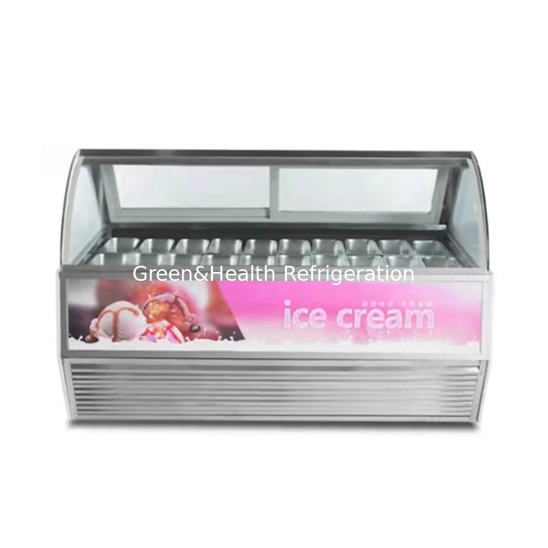 Màu sắc và kích thước tùy chỉnh Gelato Ice Cream Display Freezer với 10 / 12 / 16 / 22 Pans