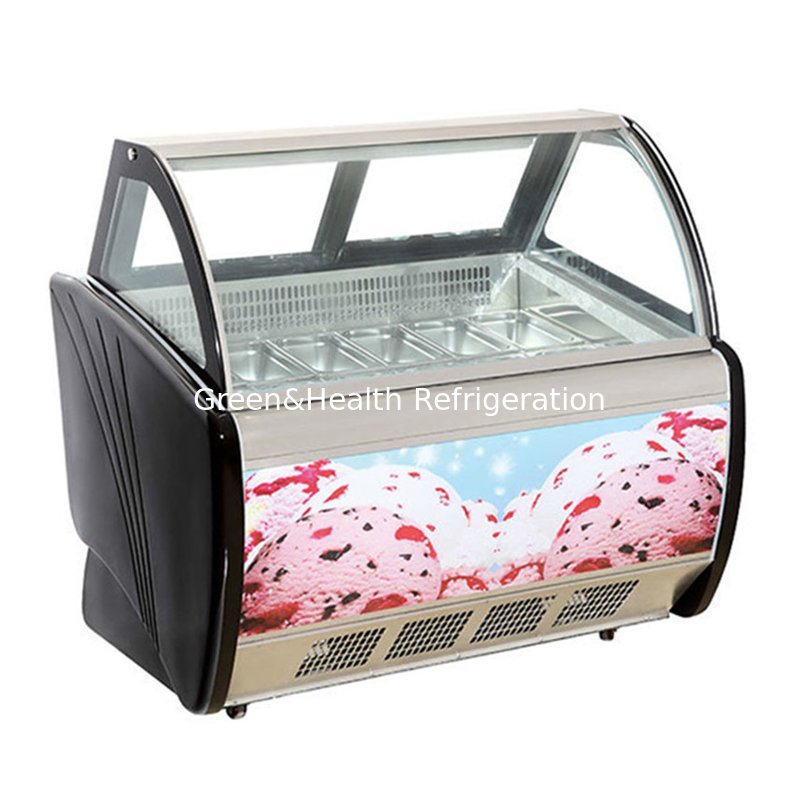 Màu sắc và kích thước tùy chỉnh Gelato Ice Cream Display Freezer với 10 / 12 / 16 / 22 Pans
