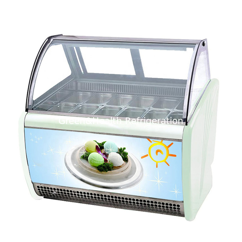 Màu sắc và kích thước tùy chỉnh Gelato Ice Cream Display Freezer với 10 / 12 / 16 / 22 Pans