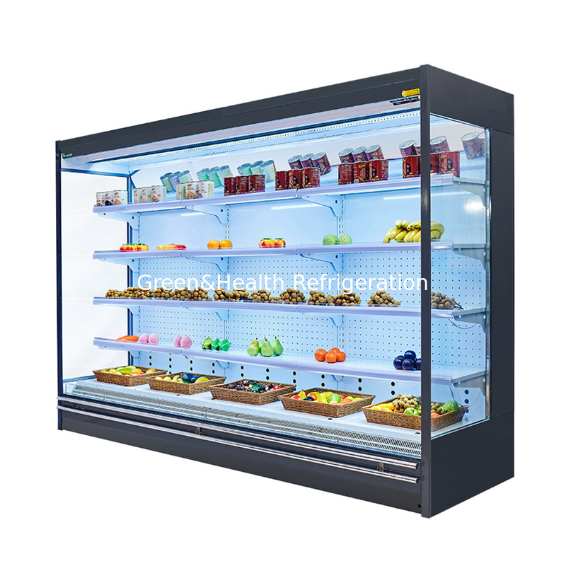 Mở màn hình tủ lạnh làm mát cho thực phẩm tươi và đồ uống hiển thị nhiệt độ 2-8C