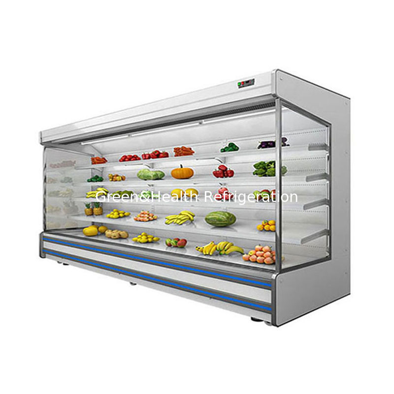 Máy lạnh mở đa tầng thương mại với 4 kệ 5 không gian hiển thị Đèn LED và chất làm lạnh R22