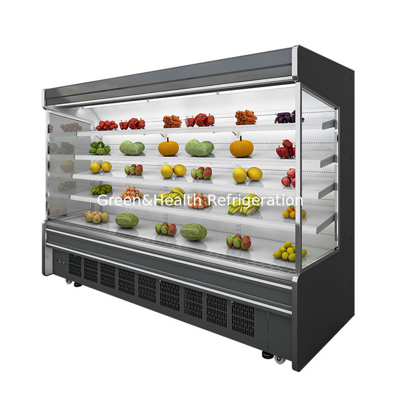 Máy lạnh mở đa tầng thương mại với 4 kệ 5 không gian hiển thị Đèn LED và chất làm lạnh R22