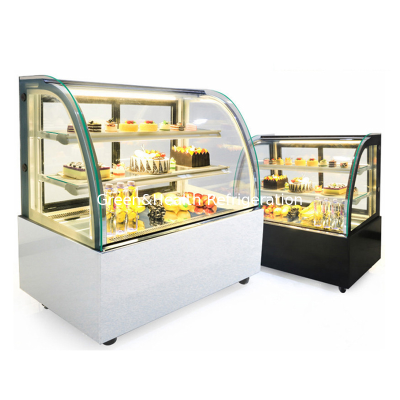 Marble Base 2 Layer Decks Cake Display Tủ đông cho bánh ngọt sushi rắn