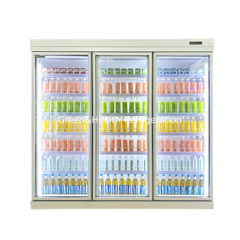 Các dự án siêu thị hiệu quả cao cung cấp đồ uống hiển thị cửa kính tủ lạnh đông lạnh