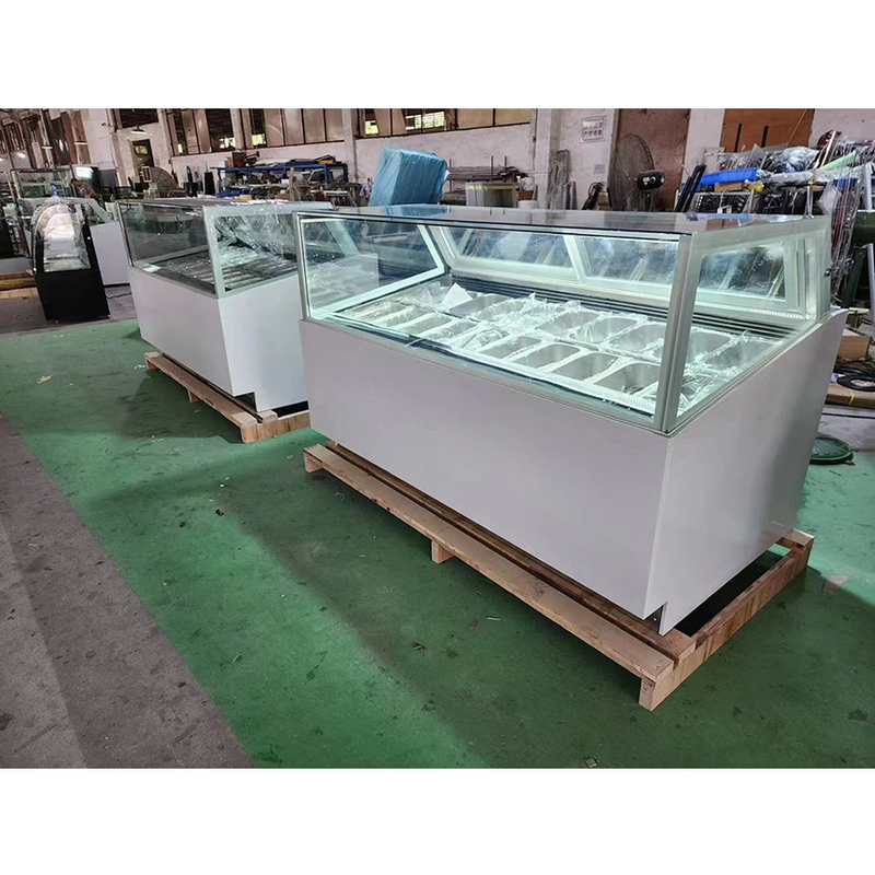 Máy đông hiển thị kem nhiệt độ cực thấp với hộp ánh sáng tùy chỉnh hoặc nền đá cẩm thạch