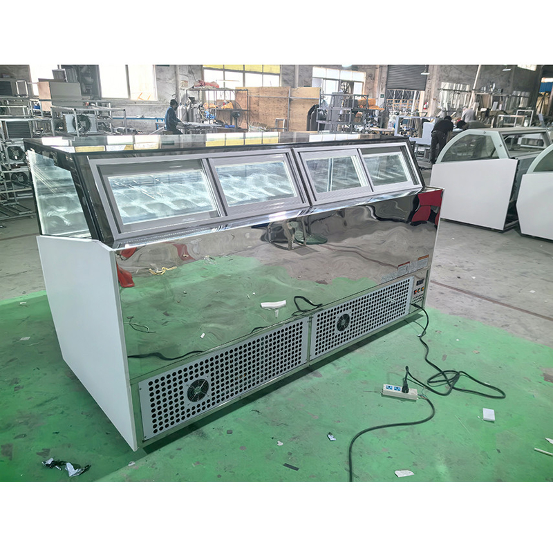 Máy đông hiển thị kem nhiệt độ cực thấp với hộp ánh sáng tùy chỉnh hoặc nền đá cẩm thạch