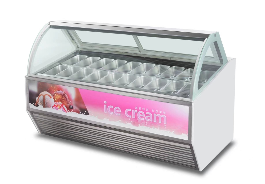 Máy đông hiển thị kem nhiệt độ cực thấp với hộp ánh sáng tùy chỉnh hoặc nền đá cẩm thạch