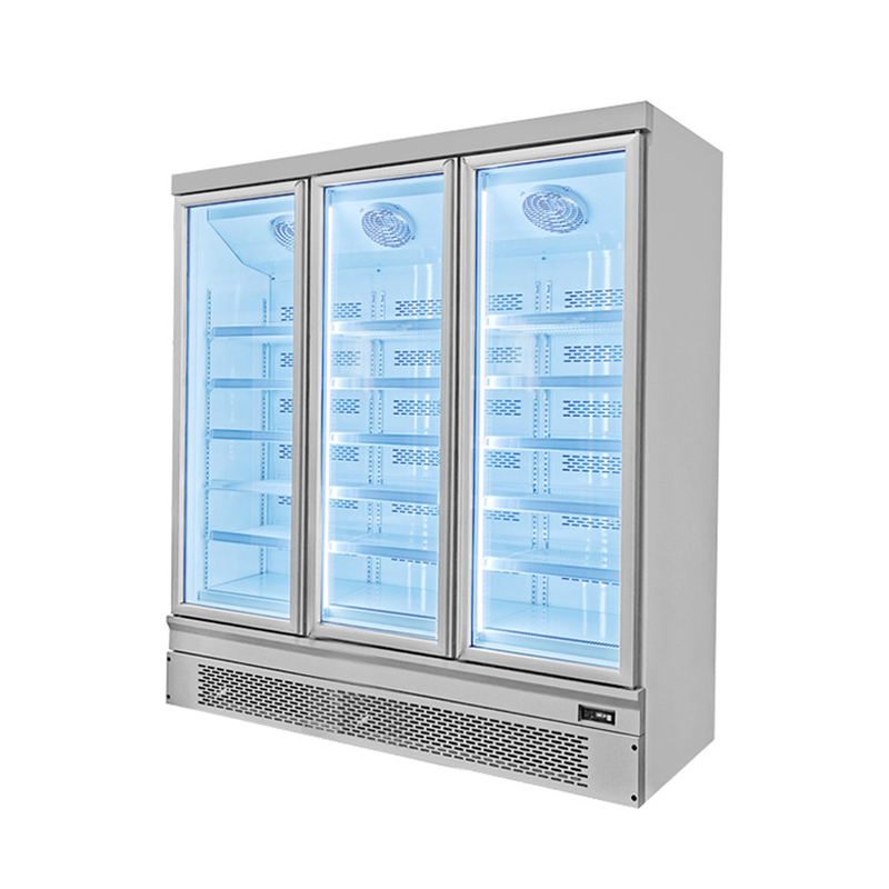 Tiết kiệm năng lượng 1 2 3 cửa thủy tinh tủ đông với cửa sau tự động nhanh