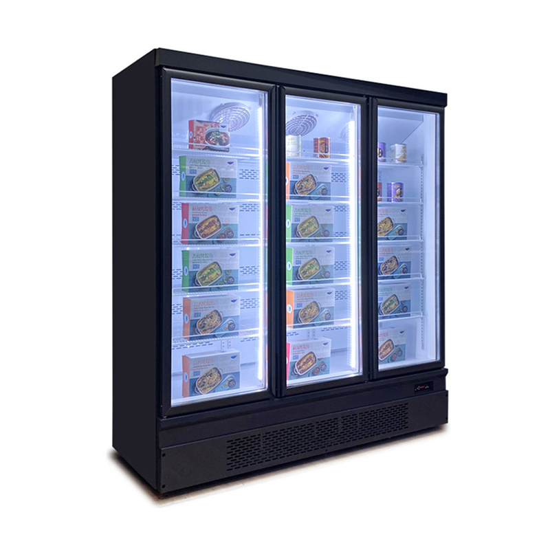 Tiết kiệm năng lượng 1 2 3 cửa thủy tinh tủ đông với cửa sau tự động nhanh