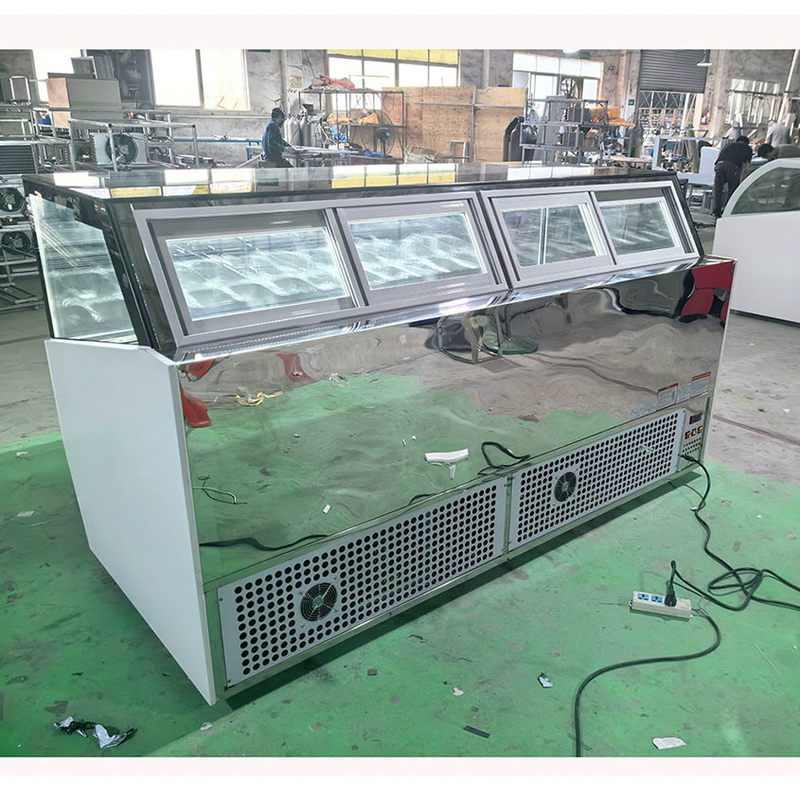 Thể hiện kem không đông lạnh với kính chống sương mù và bộ điều khiển kỹ thuật số -18 ~ 22.C