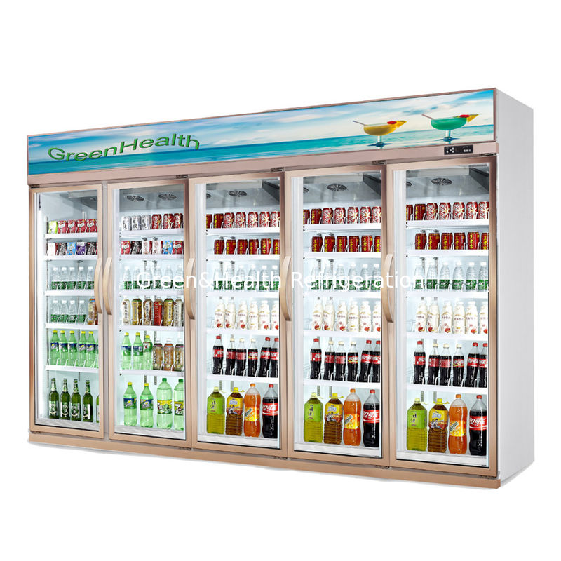 Mua sắm Máy làm mát đồ uống thương mại 5 Cửa kính Tủ lạnh Tủ đông Quạt làm mát Loại làm mát