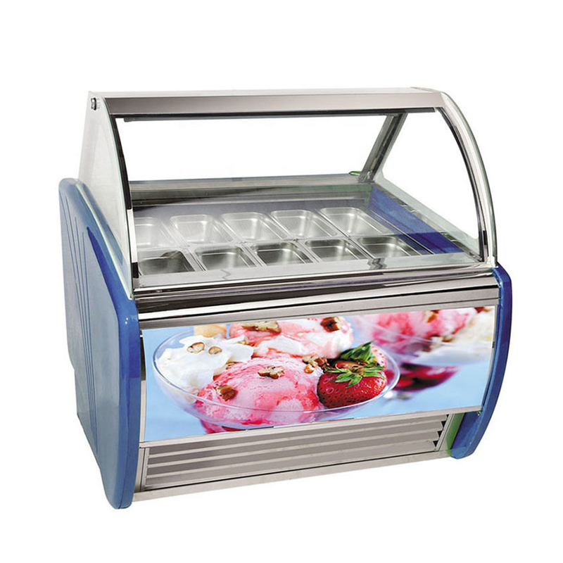Kích thước chảo 325 * 176 * 100mm Thép không gỉ tùy chỉnh màn hình kem đông lạnh