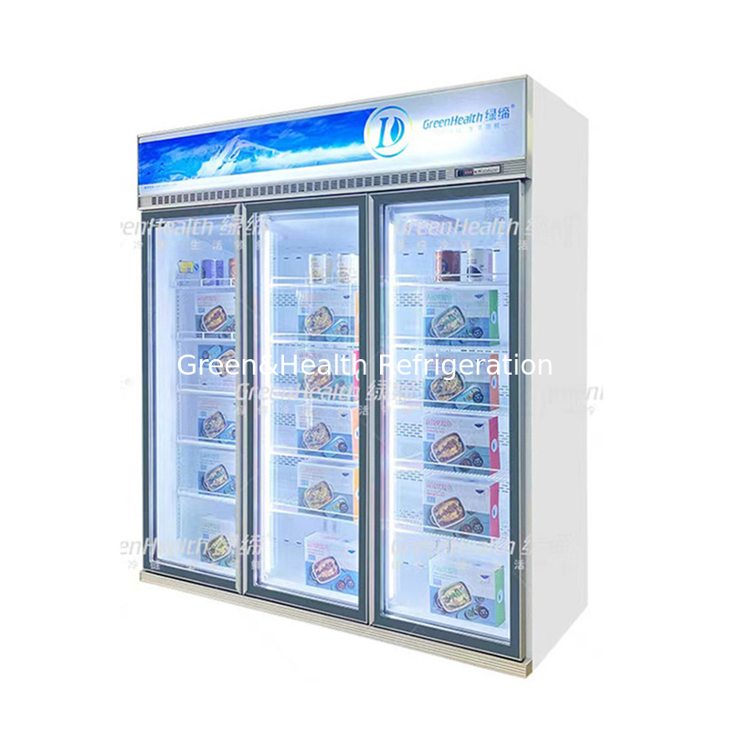 Phòng trưng bày đồ uống có 2 cửa kính có thể di chuyển được với hệ thống làm nóng cầu chì rã đông Tủ trưng bày tủ đông cứng