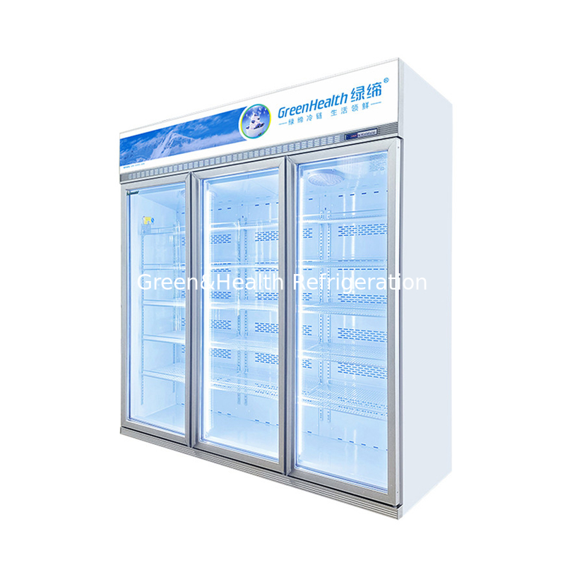 Phòng trưng bày đồ uống có 2 cửa kính có thể di chuyển được với hệ thống làm nóng cầu chì rã đông Tủ trưng bày tủ đông cứng