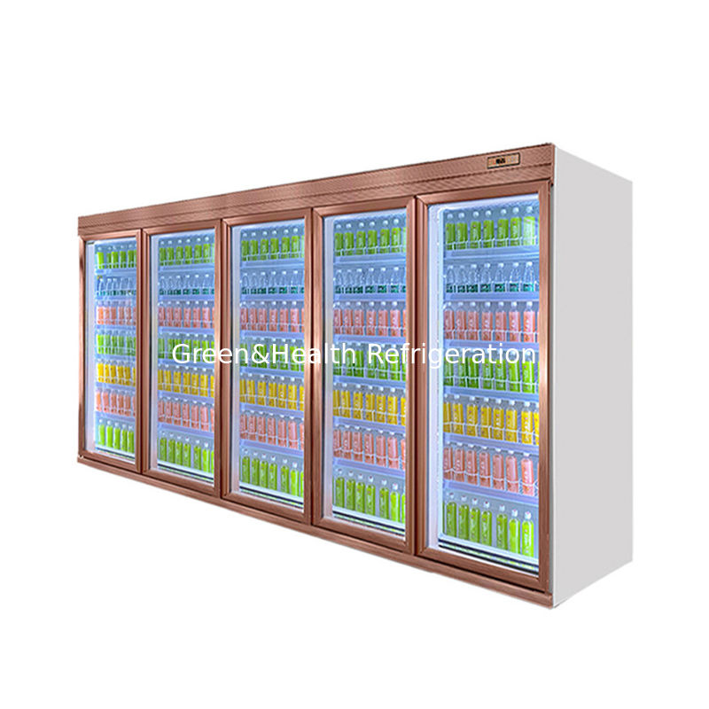 5 lớp điều chỉnh kệ cửa kính đồ uống máy lạnh với quạt làm mát và bộ điều khiển kỹ thuật số