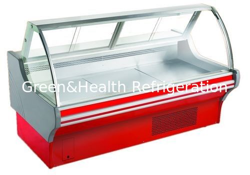 Cửa sổ kính cong cong Hiển thị tủ lạnh cho siêu thị với phía sau tùy chọn