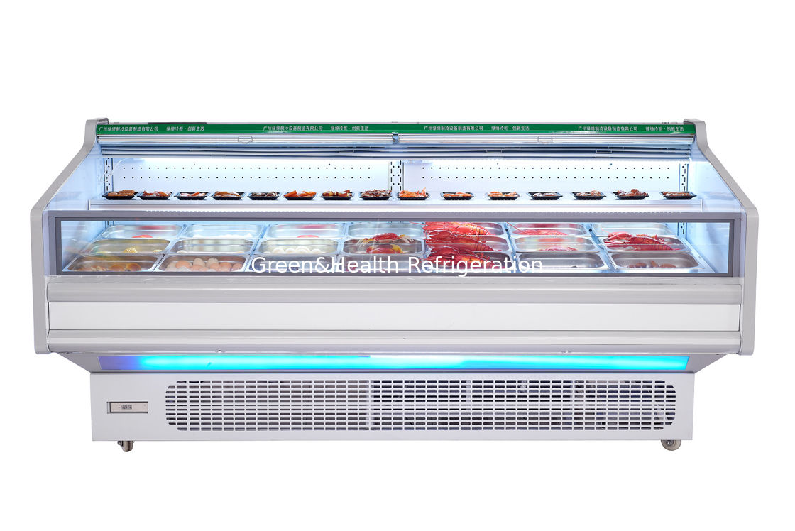 800L Stainless Steel Horizontal Open Display Freezer cho máy lạnh thịt Tủ đông thương mại