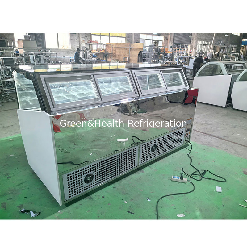 Không đông lạnh tiết kiệm năng lượng kem hiển thị tủ đông cho dung lượng lưu trữ lớn