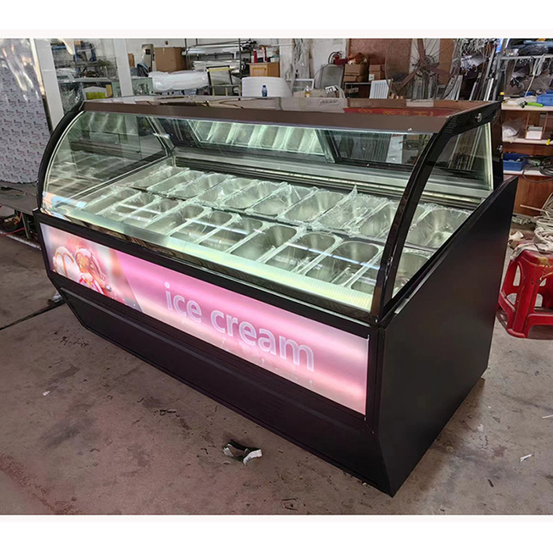 Thiết bị cửa hàng kem Gelato Ice Cream Display Freezer với chảo từ 10 đến 22 GN