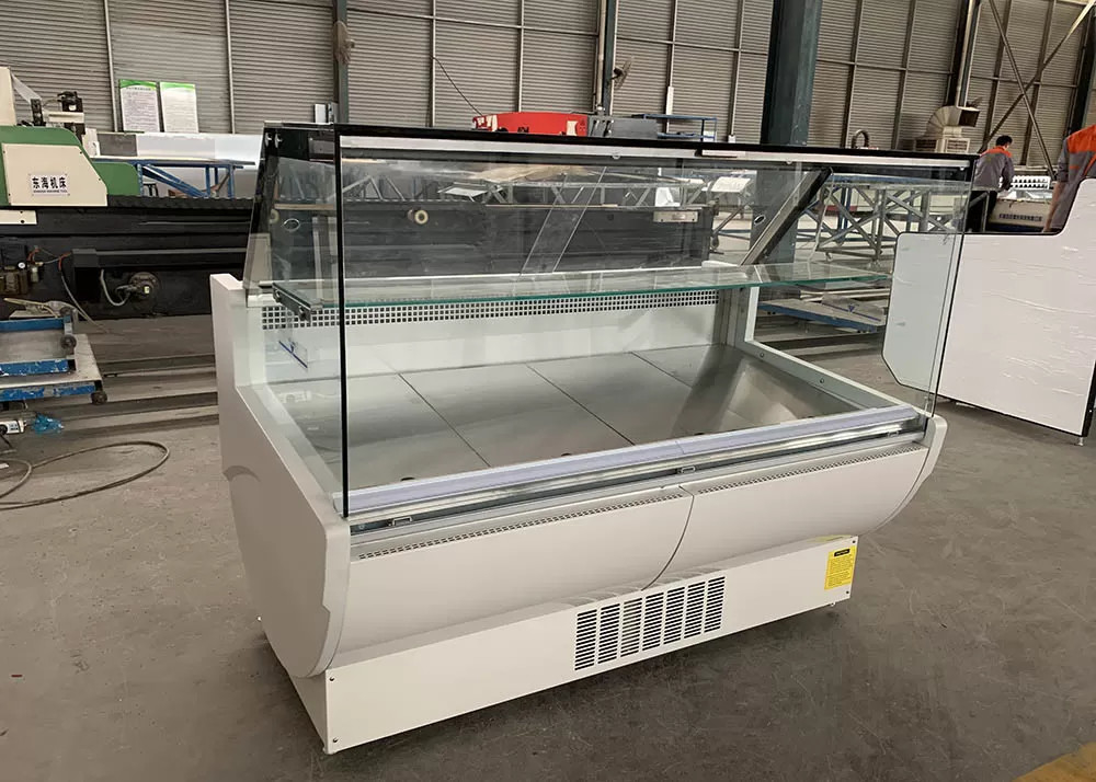 Quảng trường kính hiển thị Deli hiển thị tủ lạnh với cửa mở phạm vi nhiệt độ 2-6 ° C và hiệu suất