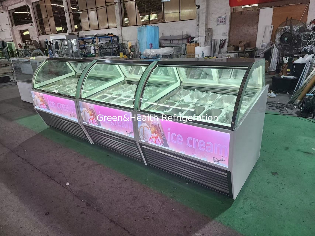 Thiết bị cửa hàng kem Gelato Ice Cream Display Freezer với chảo từ 10 đến 22 GN