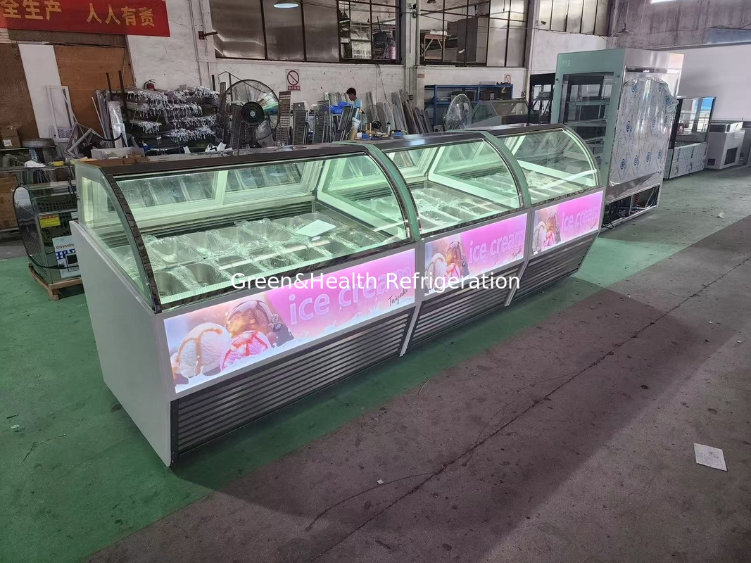 Thiết bị cửa hàng kem Gelato Ice Cream Display Freezer với chảo từ 10 đến 22 GN