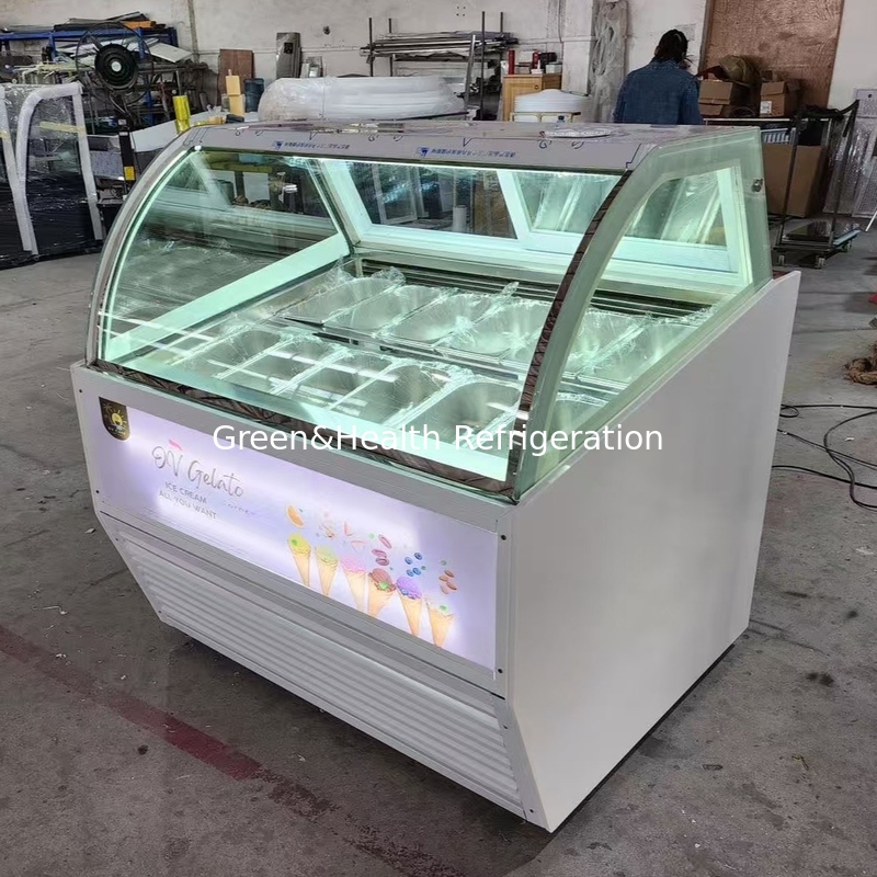 Thiết bị cửa hàng kem Gelato Ice Cream Display Freezer với chảo từ 10 đến 22 GN