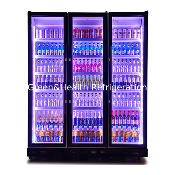 1154L 3 cửa cửa hàng màu sắc đồ uống lưu trữ hiển thị tủ lạnh