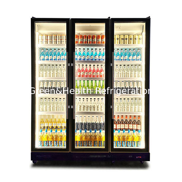 1154L 3 cửa cửa hàng màu sắc đồ uống lưu trữ hiển thị tủ lạnh
